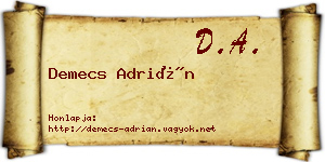 Demecs Adrián névjegykártya